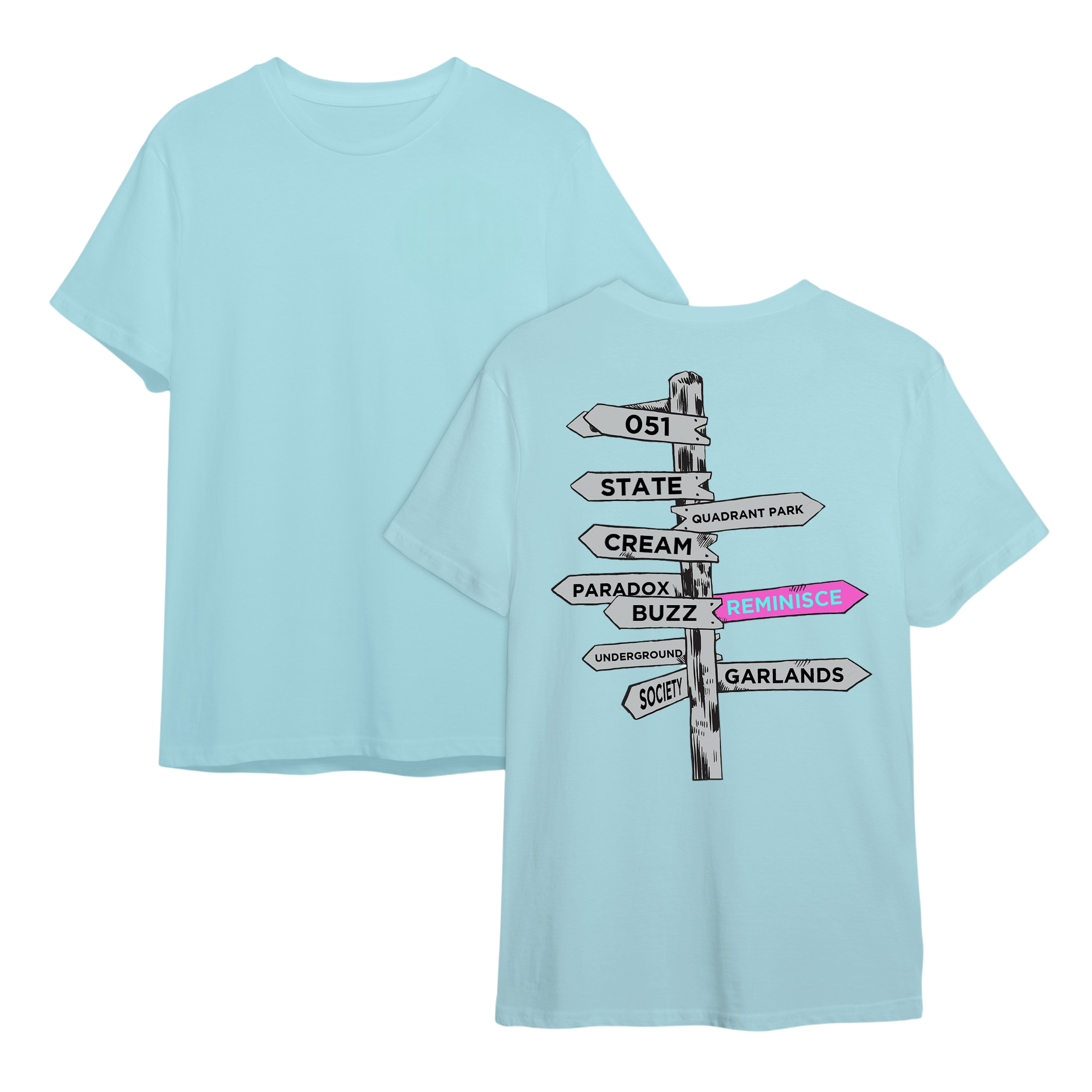 Sign Post T-Shirt - Light Blue